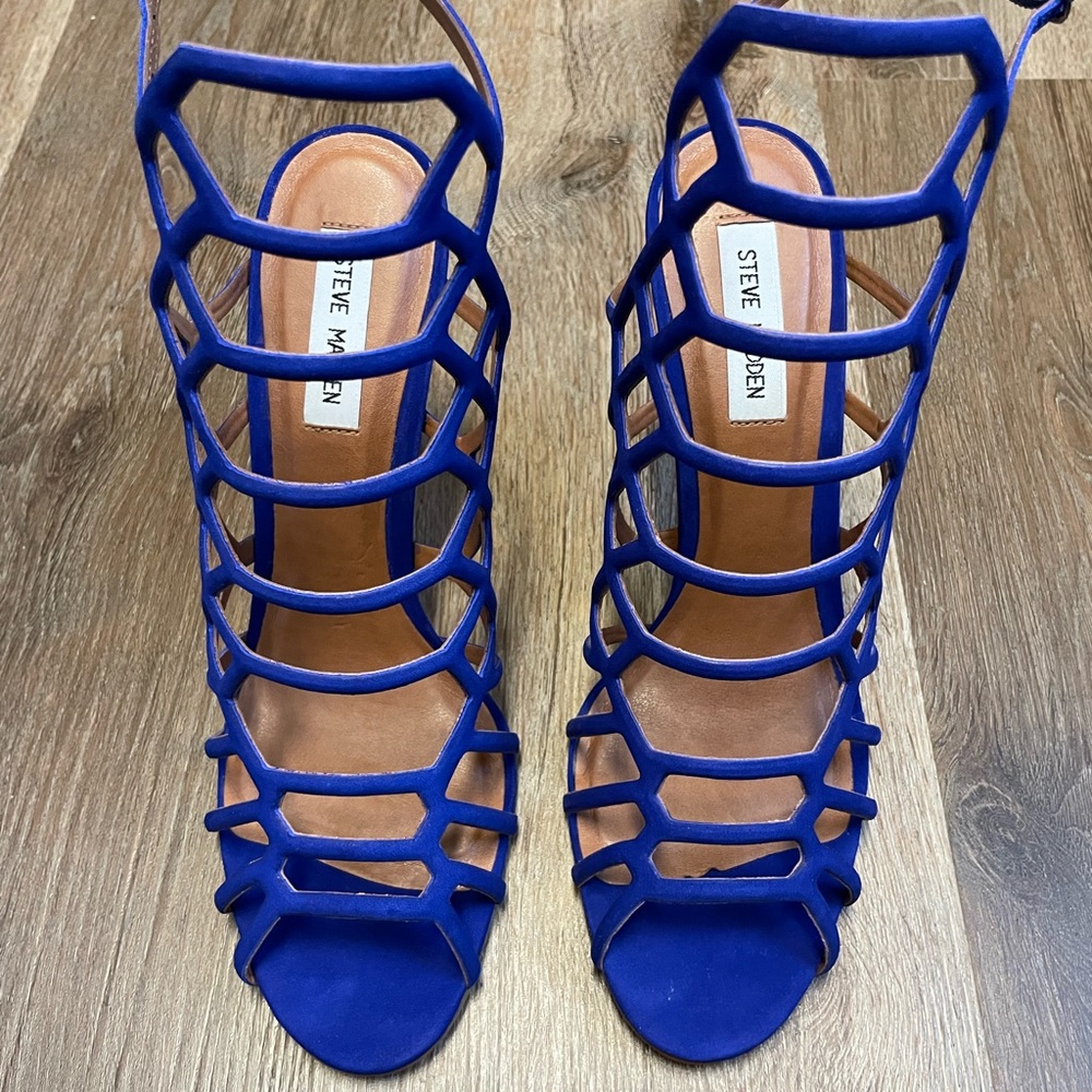 NEW Steve Madden Slithur Sandals - Cobalt Blue Size 11